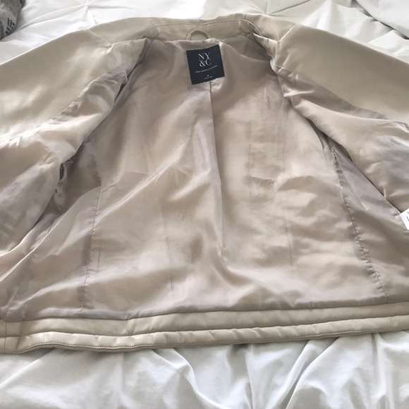 tan new york and company leather jacket - Picture 4 of 6